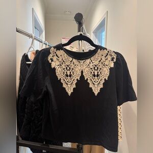 Elegant Black Lace Women's Top